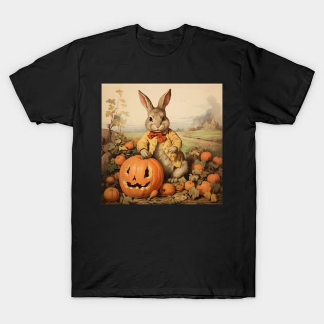 Easter Bunny And Pumpkins T-Shirt by MiracleROLart